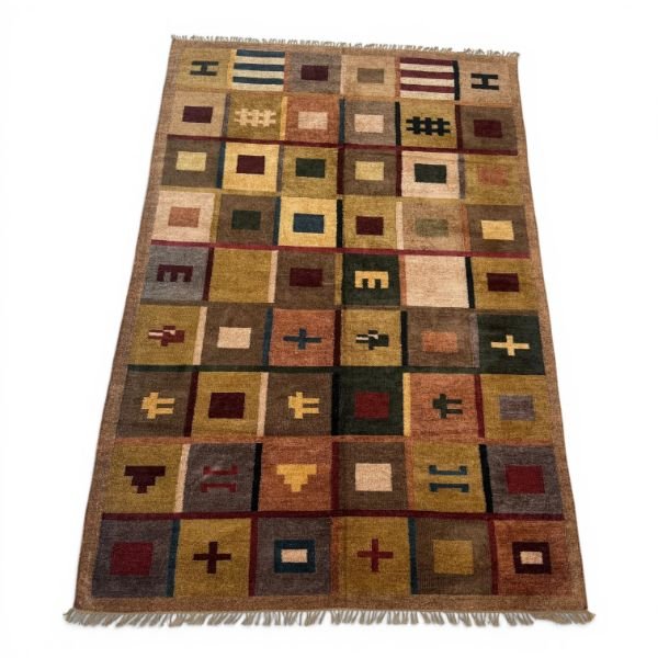 Modern Vintage Silk Rug | Reversible Geometric Motifs | 6x9