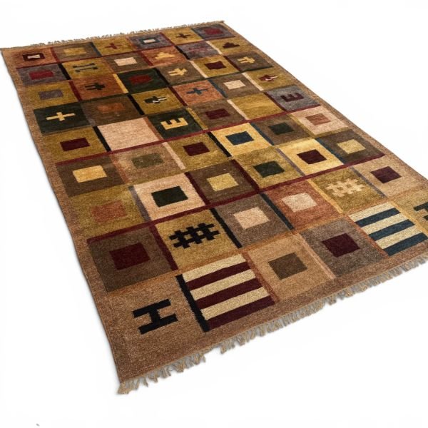 Modern Vintage Silk Rug | Reversible Geometric Motifs | 6x9