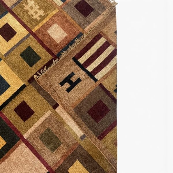 Modern Vintage Silk Rug | Reversible Geometric Motifs | 6x9