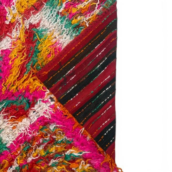 Vintage Filikli Tulu Rug | Long Pile Rug with Patchwork Design | 5x8