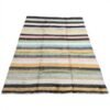 Contemporary Turkish Tulu Rug | Pastel Striped Design | 9x12