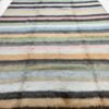 Contemporary Turkish Tulu Rug | Pastel Striped Design | 9x12