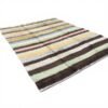 Contemporary Turkish Tulu Rug | Pastel Striped Design | 9x12