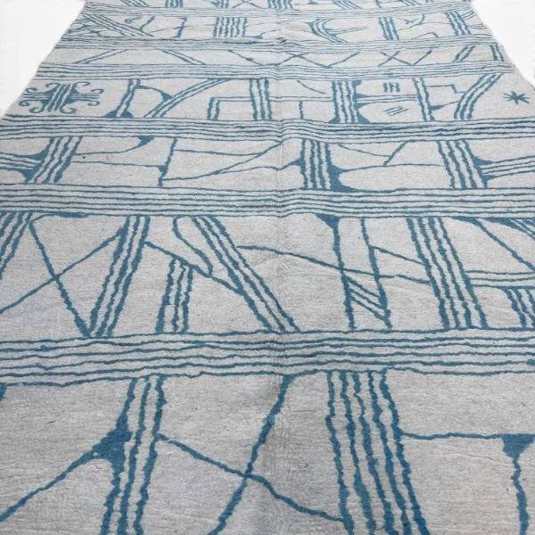 IMG_7343-Photoroom-600w Modern Central Asian Felt Rug | Abstract Linear Design | 9x12