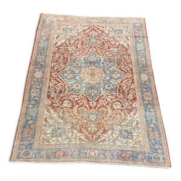 Antique Heriz Rug | Floral Medallion | 8x11