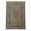 Vintage Malayer Rug | Ivory and Light Blue Central Medallion | 4x7