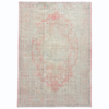 A timeless antique Turkish rug, naturally faded by age, featuring a soft beige field and a beautifully muted red central medallion. Its understated neutral palette and authentic patina give it an effortlessly elegant character, 7'6" x 10'8"