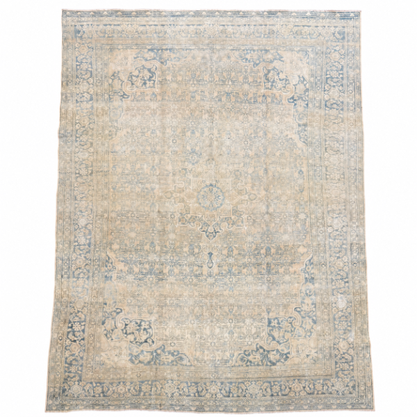 Antique Blue & Ivory Persian Rug | 8x11