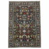 A striking new Afghan rug featuring an incredible allover floral design on a deep brown field. Large-scale floral motifs in ivory, red, blue, and light green create a rich and distinctive composition, 10' x 12'5"