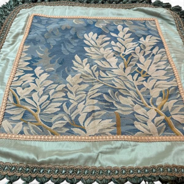 IMG_7210-Photoroom-600w Antique Silk Tapestry Cushion Cover – Blue & Ivory Floral 23x23