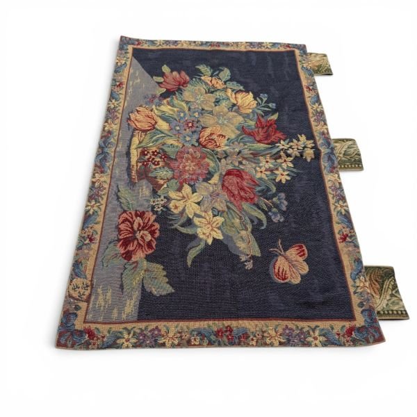 Vintage Chinese Aubusson-Style Floral Tapestry 2x3 – Wool on Cotton