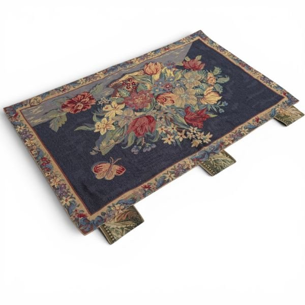 Vintage Chinese Aubusson-Style Floral Tapestry 2x3 – Wool on Cotton