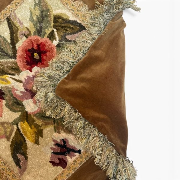 IMG_7224-Photoroom-600w Vintage Savonnerie-Style Floral Cushion Cover 18x18