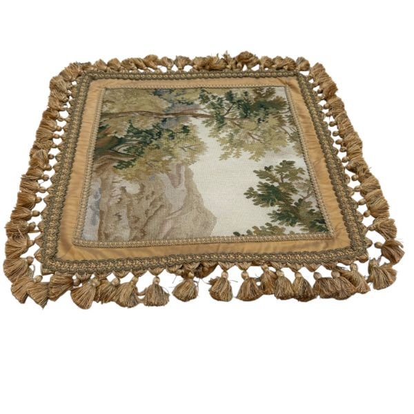 French Silk Aubusson Landscape Cushion Cover | 20" x 20"