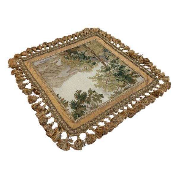 French Silk Aubusson Landscape Cushion Cover | 20" x 20"