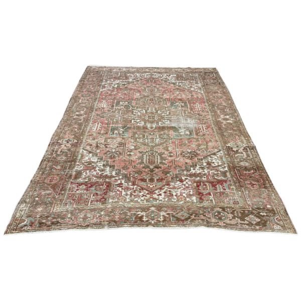 Vintage Faded Heriz Rug | Muted Red | 9x12