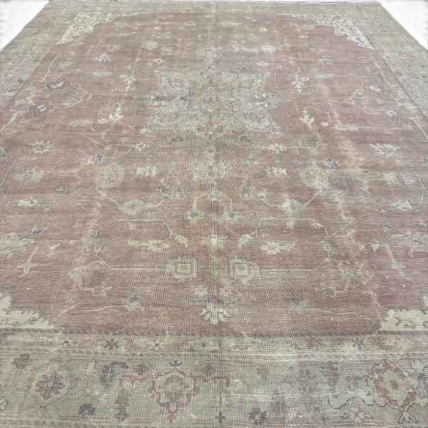 Antique Turkish Rug  | Muted Red Floral Motifs |11x14