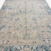 Antique Heriz Rug | Faded Ivory with Blue Stylized Motifs | 7x9