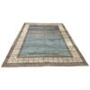 New Oushak Rug – Organic Wool, Natural Dyes & Abstract Blue and Ivory Design