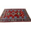 Antique Kazak Rug – Bold Red, Turquoise & Tribal Geometric Design