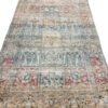 Antique Botanical Rug | Blue and Red Floral Motifs | 4x7