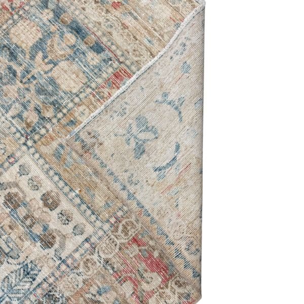 Antique Botanical Rug | Blue and Red Floral Motifs | 4x7