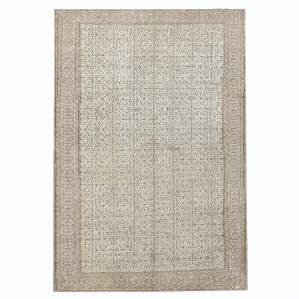 Antique Sivas Turkish Rug | Ivory  Allover Design | 9x12